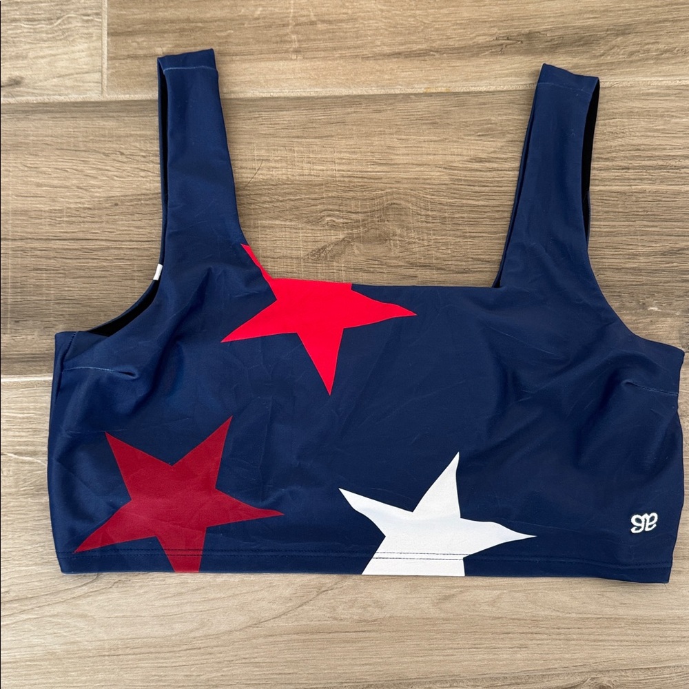 Albion L stars print Olivia crop swim top